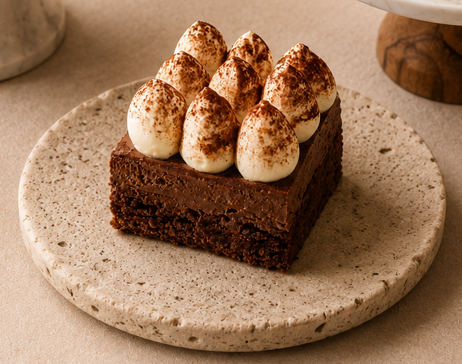 DARK CHOC AND HAZELNUT MOUSSE CAKE