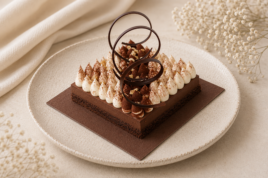 DARK CHOC AND HAZELNUT MOUSSE CAKE