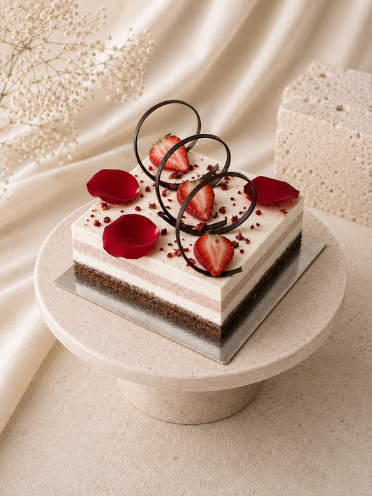 SIGNATURE ROSE AND LYCHEE CAKE