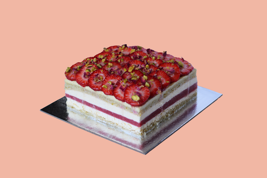 SIGNATURE STRAWBERRY AND PISTACHIO CAKE (GF)