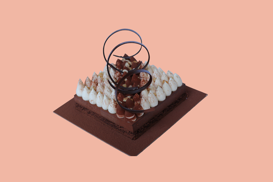 DARK CHOC AND HAZELNUT MOUSSE CAKE